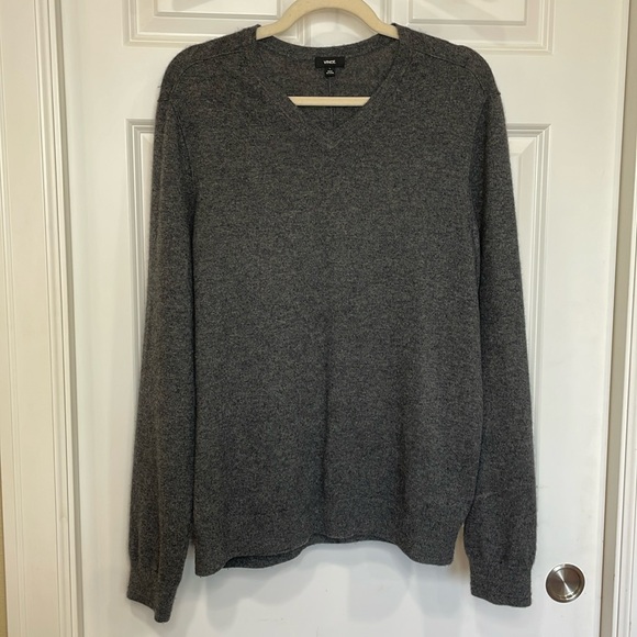 Vince Other - Vince Cashmere V Neck Men’s Sweater Size Large Gray Long Sleeve